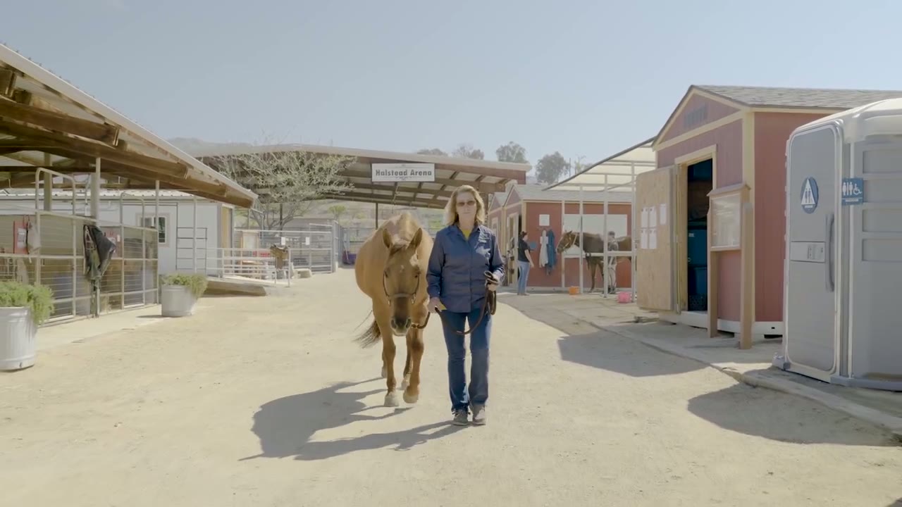 Full-length NDR Therapeutic Riding film showing riders, volunteers and horses at the Norco ranch